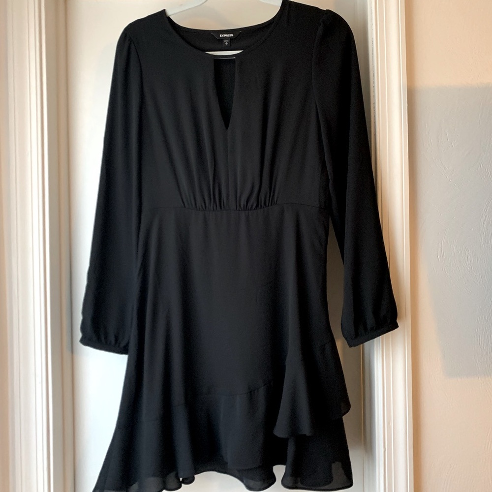 Express Black Chiffon Mini Dress. Size Small.